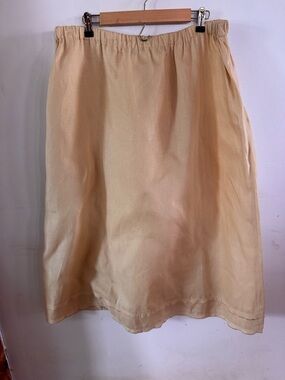 Liz Claiborne Women’s 2X Linen Midi Skirt Classic Career Natural Quiet Luxury